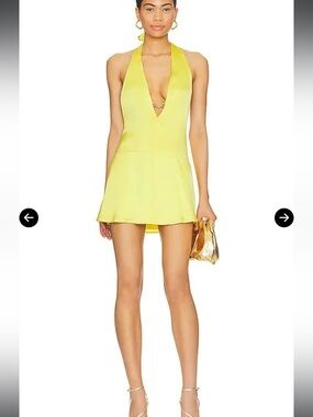 Indah Sybil Yellow Mini Dress